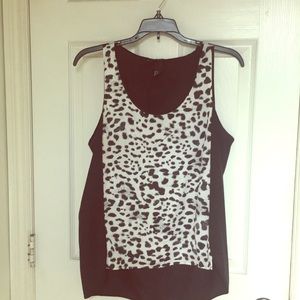 Black leopard sheer top